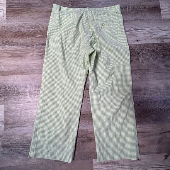 Lilly Pulitzer Green Gingham Pants Size 6 Cotton Stretch Preppy Coastal - Picture 4 of 6